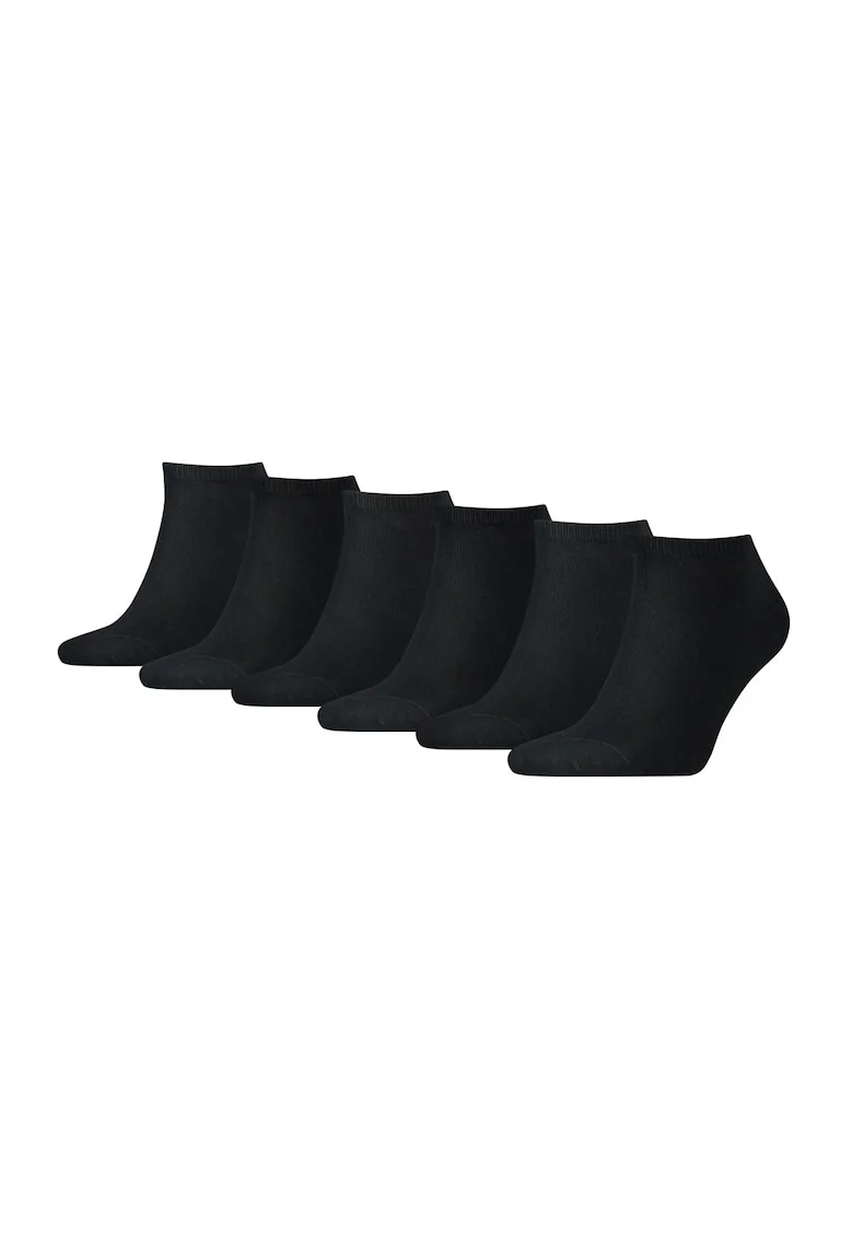 Set de sosete pana la glezna, din amestec de bumbac - 6 perechi, Negru