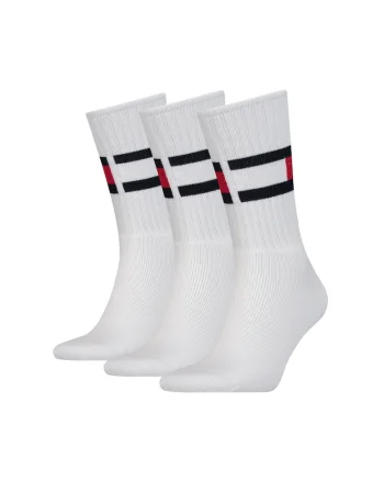 Set de sosete lungi cu monograma - 3 perechi, Alb