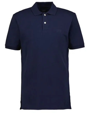 Tricou polo cu logo brodat, Bleumarin