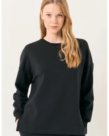 Bluza de trening din amestec de modal, Negru