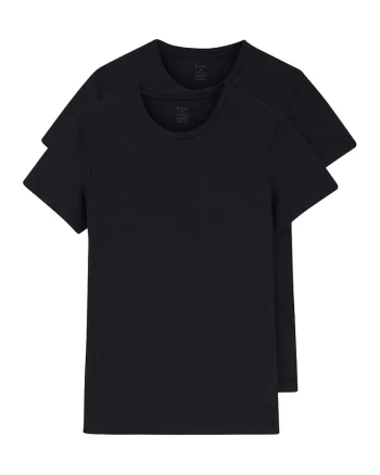 Set de tricouri de casa din amestec de bumbac - 2 piese, Negru