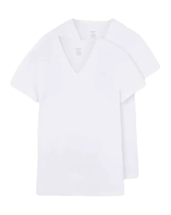 Tricou de casa cu decolteu in V, Alb