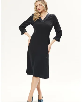 Rochie cu decolteu in V, Negru