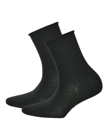 Set de sosete lungi cu model uni - 2 perechi, Negru