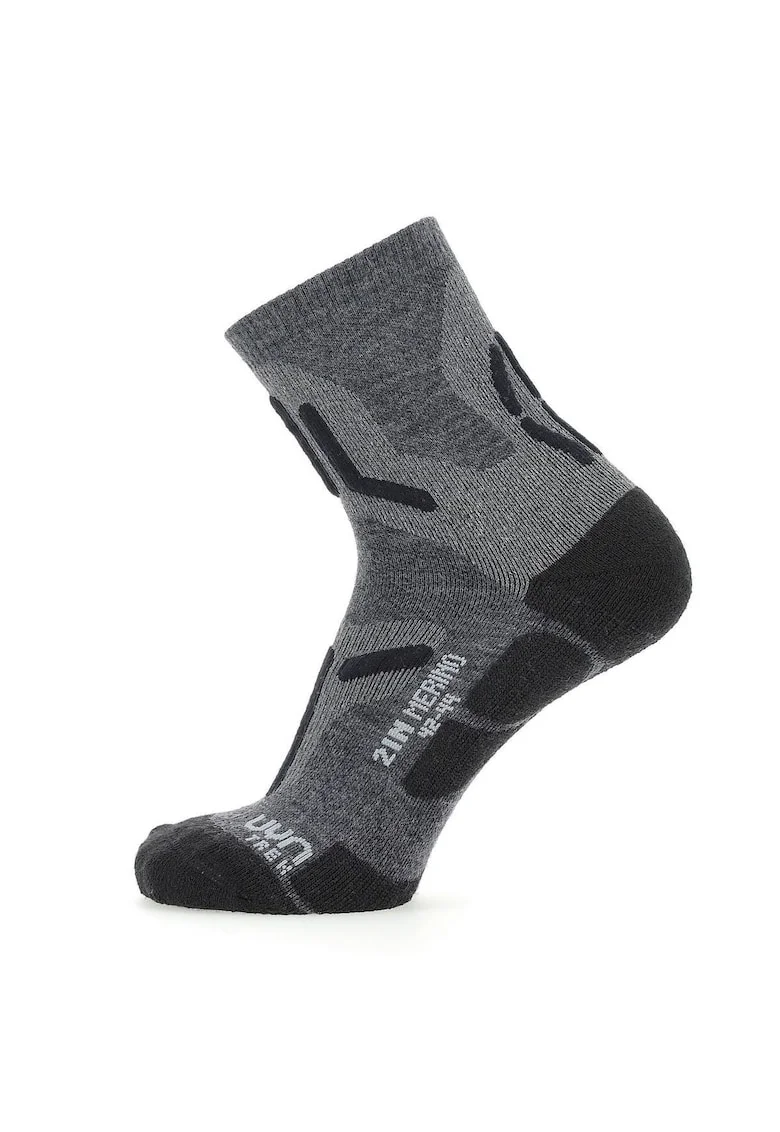 Sosete scurte cu model pentru trekking 12069, Negru/Gri