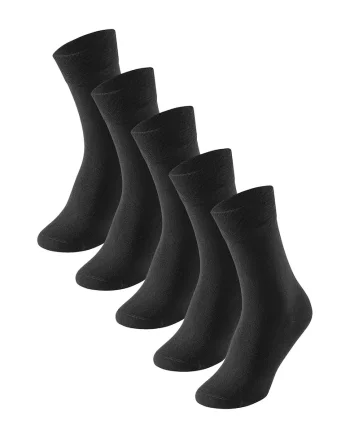 Set de sosete lungi uni - 5 perechi, Negru