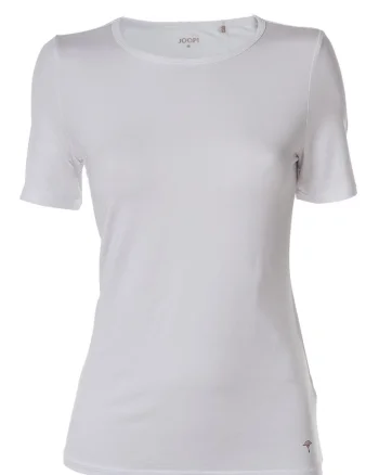 Tricou de casa din amestec de modal cu decolteu rotund, Alb