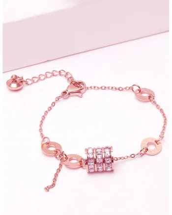 Bratara cu talismane si cristale, Auriu rose