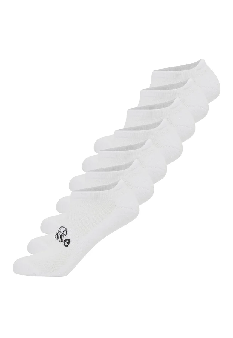 Set de sosete unisex cu imprimeu logo Arado - 7 perechi, Alb