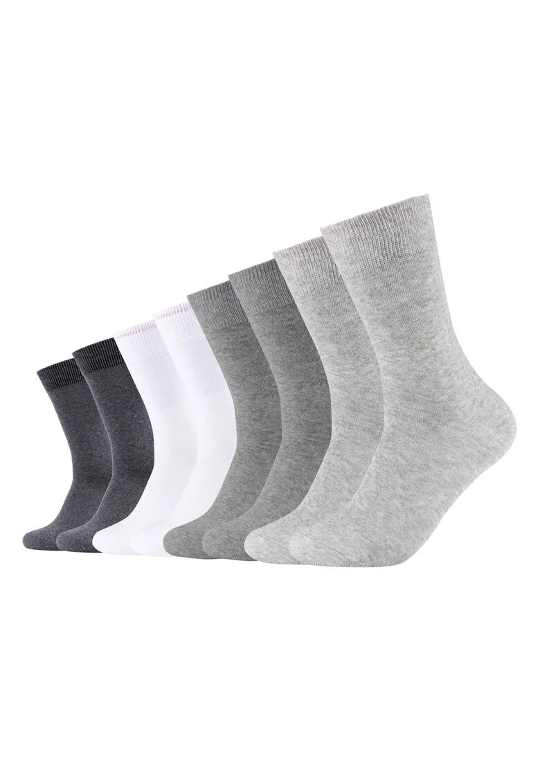 Set de sosete lungi unisex - 8 perechi, Alb/Gri