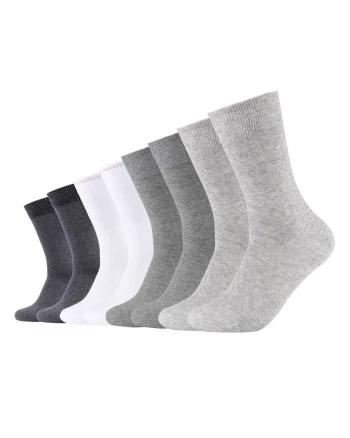 Set de sosete lungi unisex - 8 perechi, Alb/Gri