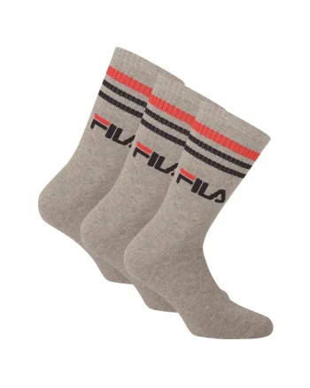 Set de sosete lungi unisex cu logo - 3 perechi, Gri