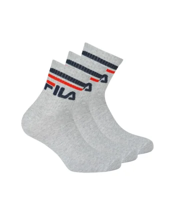Set de sosete scurte unisex cu logo - 3 perechi, Gri