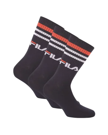 Set de sosete lungi unisex cu logo - 3 perechi, Bleumarin