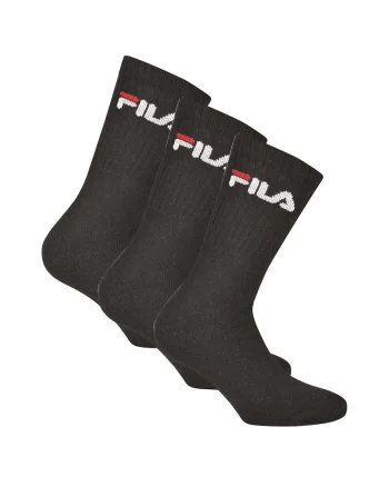 Set de sosete lungi unisex cu imprimeu logo - 3 perechi, Negru