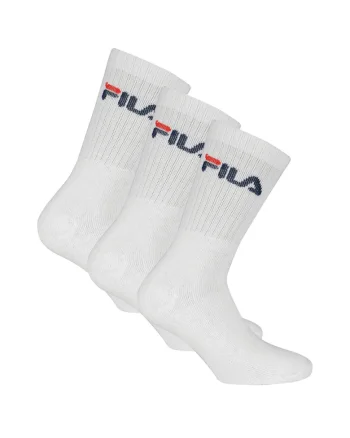 Set de sosete lungi unisex cu imprimeu logo - 3 perechi, Alb