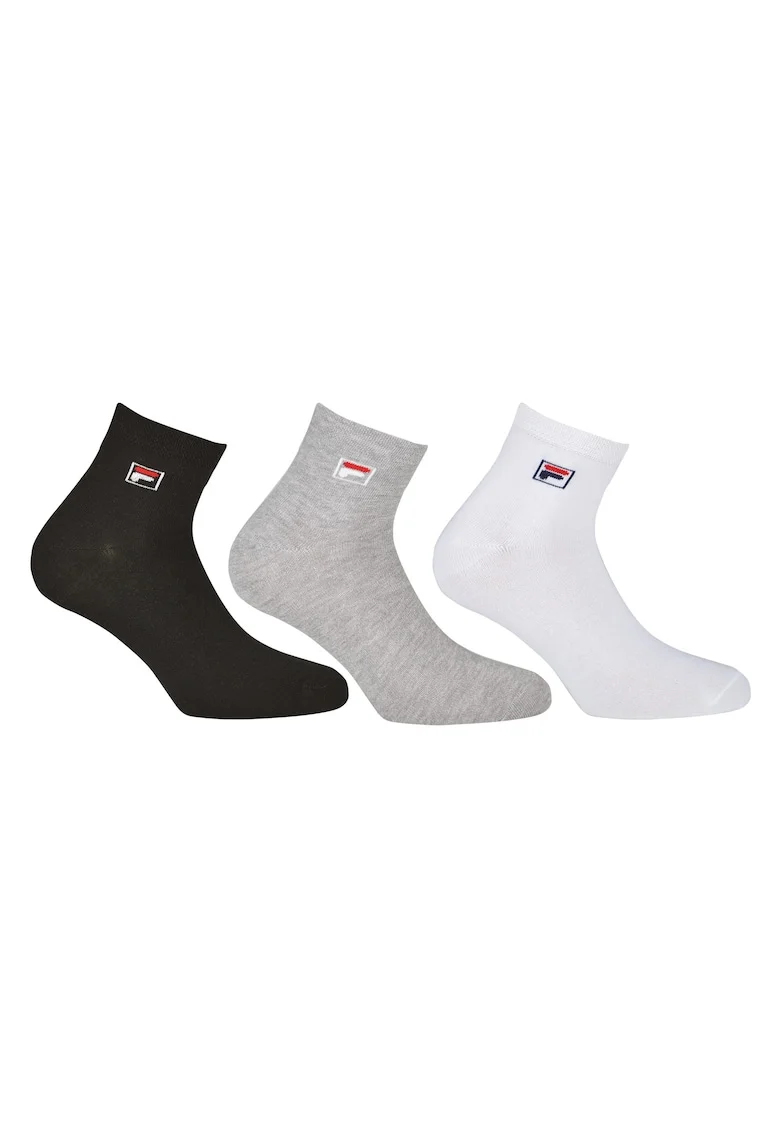 Set de sosete lungi unisex - 3 perechi, Alb/Negru/Gri
