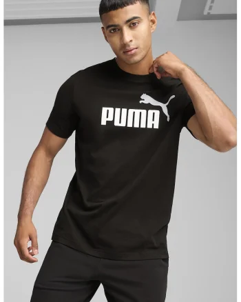 Tricou cu decolteu la baza gatului si imprimeu logo Essentials 2, Negru/Alb murdar