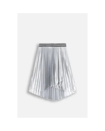 Fusta midi plisata cu talie elastica