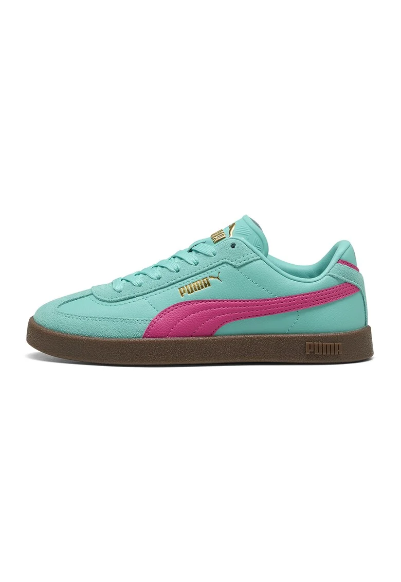 Pantofi sport Club II Era cu detalii din piele intoarsa, Verde/Fucsia