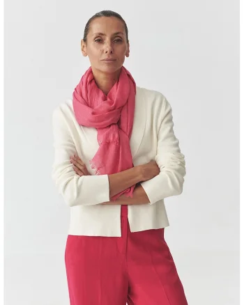 Pulover tricotat cu model uni, Alb fildes