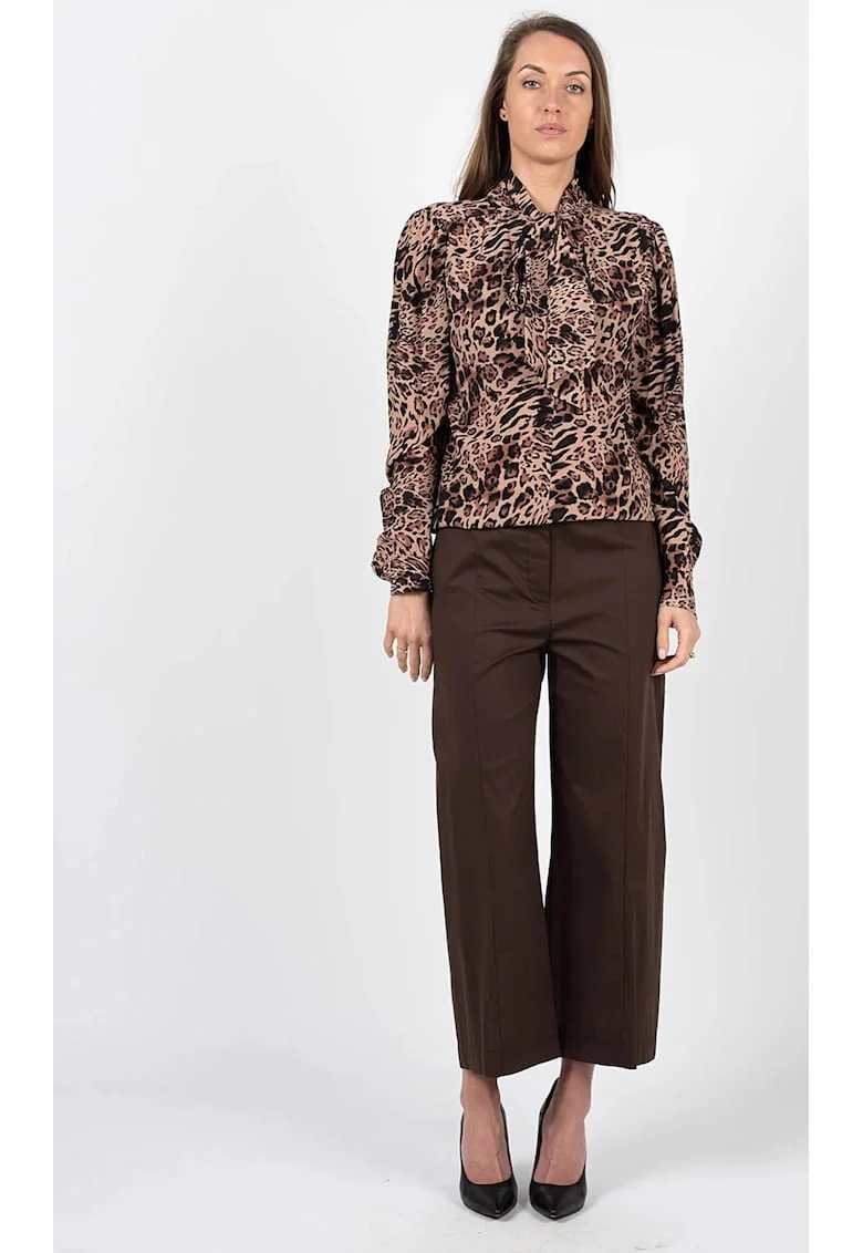 Bluza cu animal print, Negru, 40
