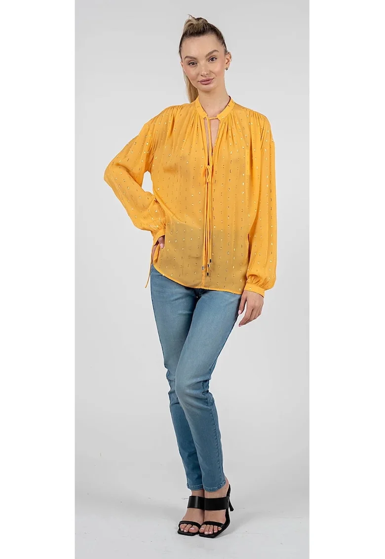 Bluza vaporoasa semi-transparenta, Portocaliu, 36