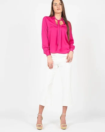 Bluza cu guler ascutit Acconsentire, Roz, 34