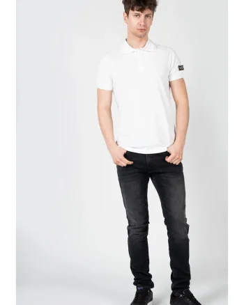 Tricou polo cu aplicatie logo, Alb,