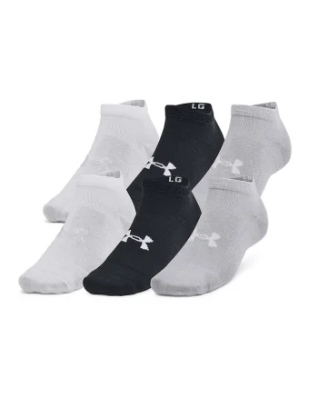Set de sosete pana la glezna cu detaliu logo Essential - 6 perechi, Negru/Gri