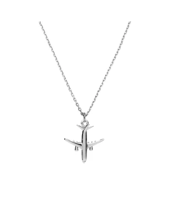 Colier Argint 925 placat cu rodiu cu pandantiv Avion - Airplane