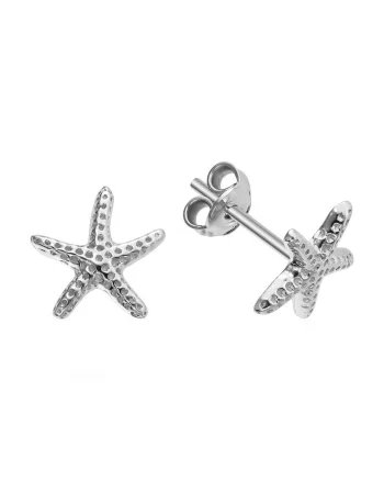 Cercei Argint 925 placat cu rodiu Starfish 10mm Surub