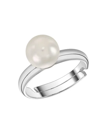 Inel argint 925 cu perla de cultura alba 8 mm