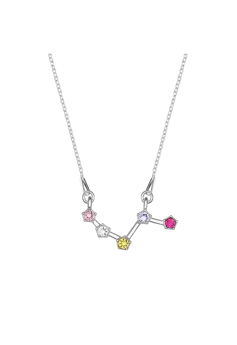 Colier Argint 925 placat cu rodiu cu cristale Swarovski® constelatie zodia Berbec-multicolor