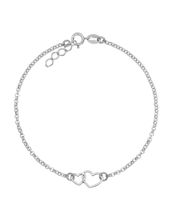 Bratara Pentru Picior Argint 925 Double Heart Charm