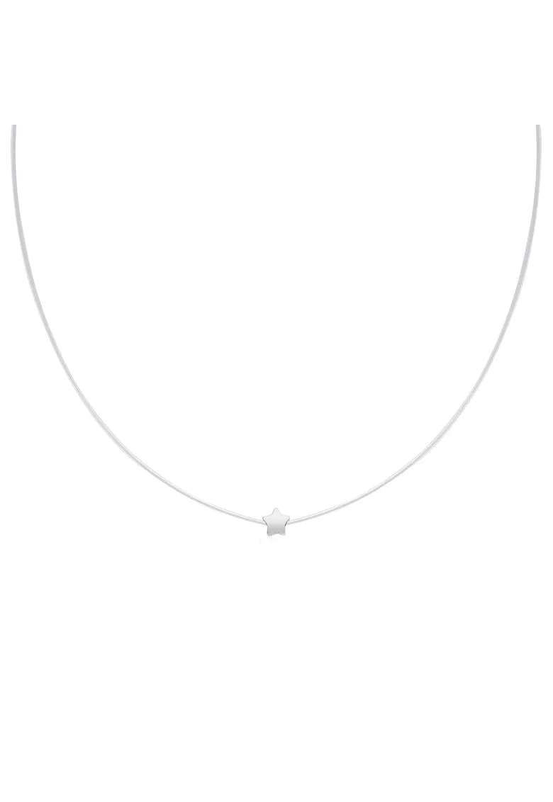 Colier silicon cu Argint 925 placat cu rodiu - Star