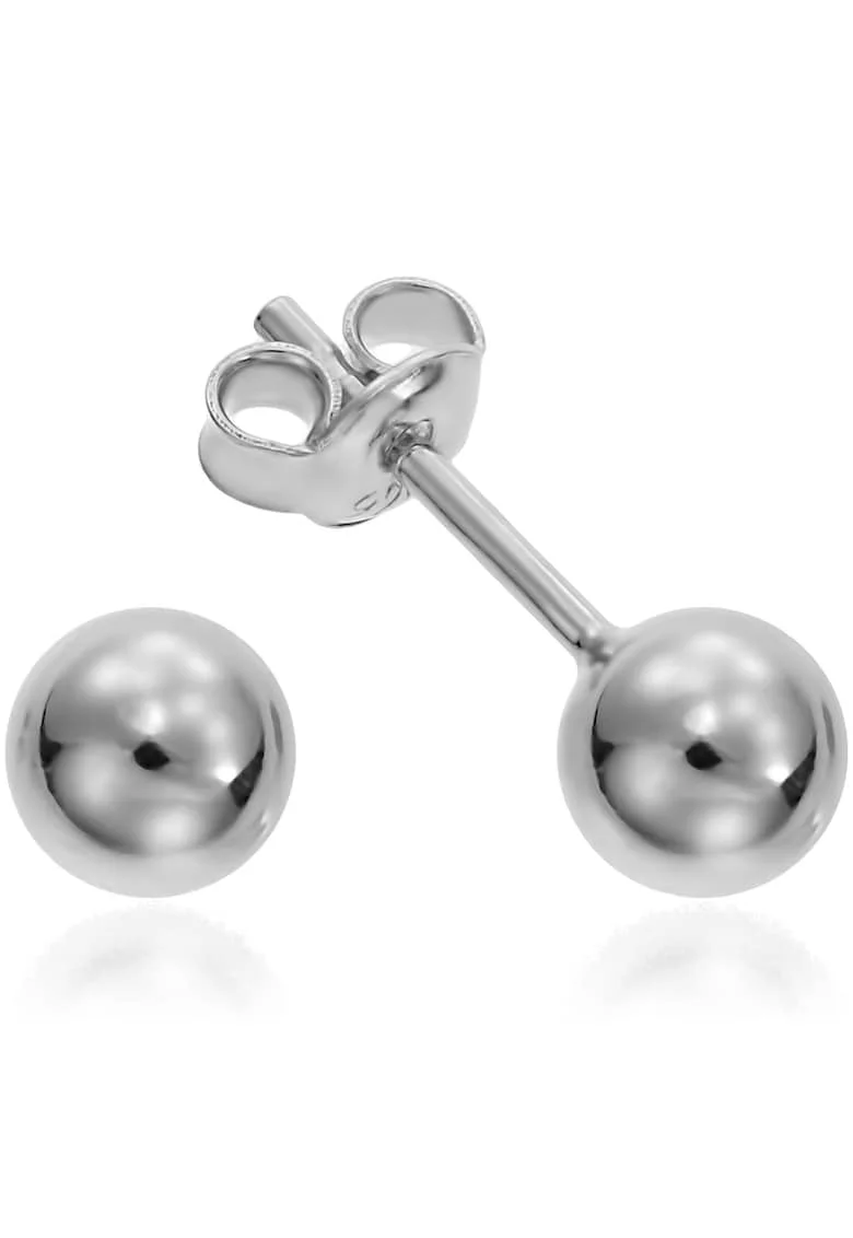 Cercei Argint 925 placat cu rodiu SilverBall 6mm Surub