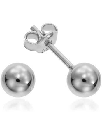 Cercei Argint 925 placat cu rodiu SilverBall 6mm Surub
