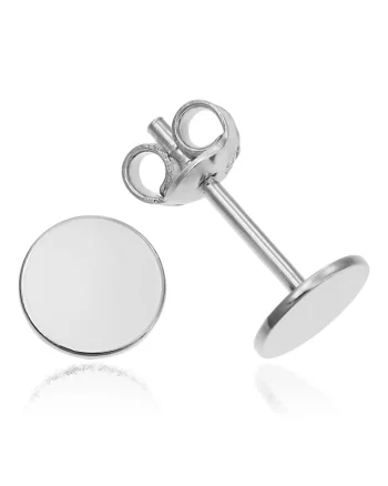 Cercei Argint 925 placat cu rodiu Round 6mm Surub
