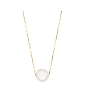 Colier Aur 585 -14K cu perla de cultura, lant 42 cm, Perla 10 mm