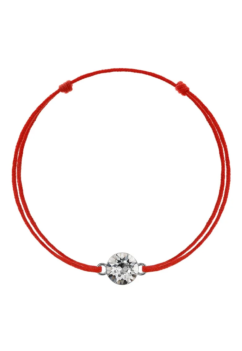 Bratara Kabbalah cu pandantiv din Argint 925 placat cu rodiu si Cristal Swarovski® Xirius 6mm, Alb
