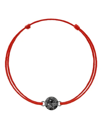 Bratara Kabbalah cu pandantiv din Argint 925 placat cu rodiu si Cristal Swarovski® Xirius 6mm, Gri