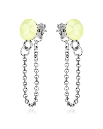 Cercei Argint 925 placat cu rodiu cu cristale Swarovski® Xirius Chain, Galben