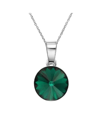 Colier Argint 925 placat cu rodiu cu Cristale Swarovski® Rivoli 10mm, Alb