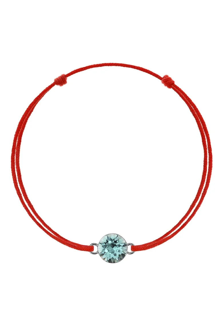 Bratara Kabbalah cu pandantiv din Argint 925 placat cu rodiu si Cristal Swarovski® Xirius 6mm, Turcoaz