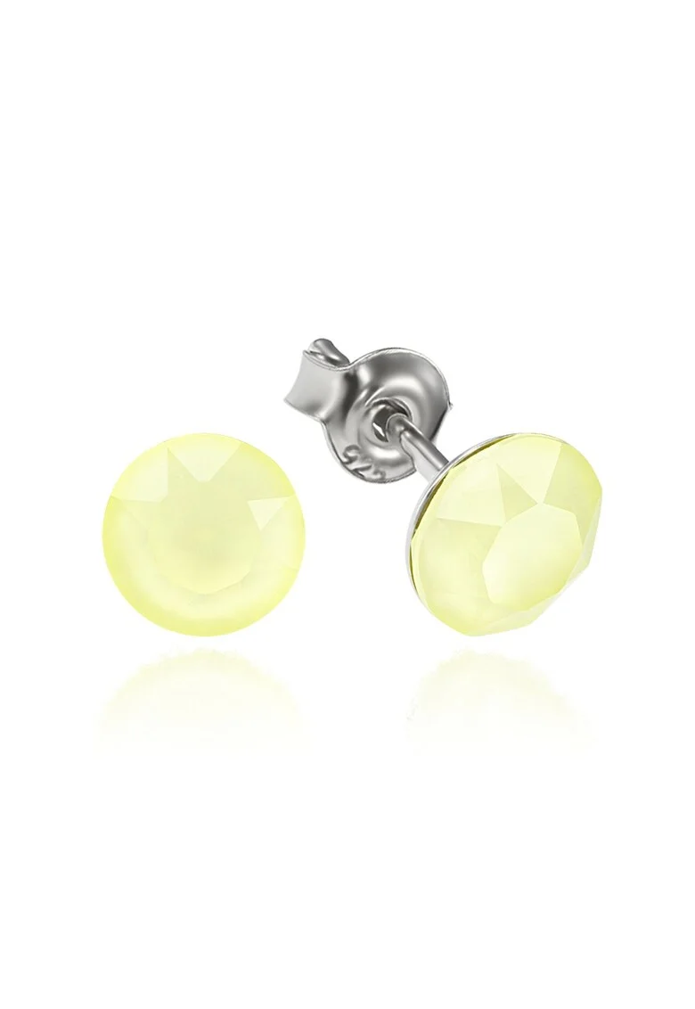 Cercei Argint 925 placat cu rodiu cu cristale Swarovski® Xirius 6mm, Galben