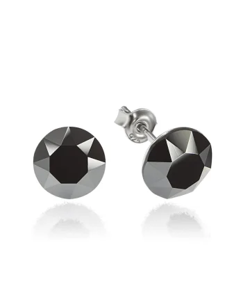 Cercei Argint 925 placat cu rodiu cu cristale Swarovski® Xirius 8mm, Negru