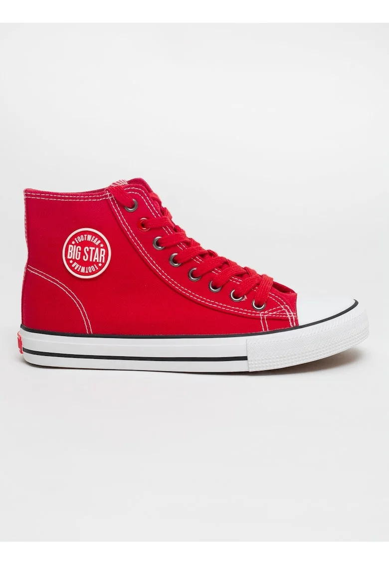 Tenisi high-top cu varful intarit, Rosu
