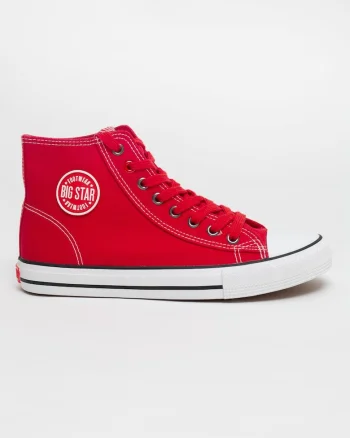 Tenisi high-top cu varful intarit, Rosu