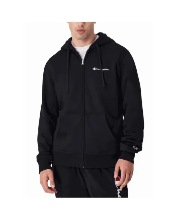 Hanorac barbati  cu fermoar complet, negru, bumbac,